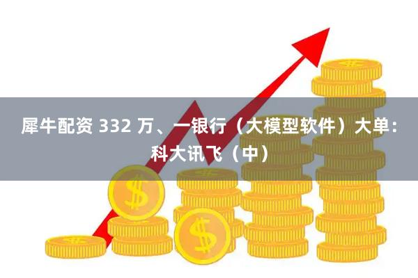 犀牛配资 332 万、一银行（大模型软件）大单：科大讯飞（中）
