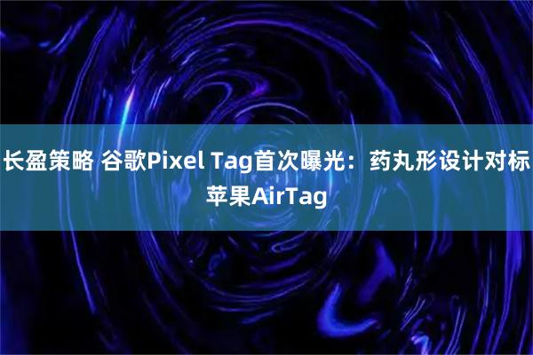 长盈策略 谷歌Pixel Tag首次曝光:药丸形设计对标苹果AirTag